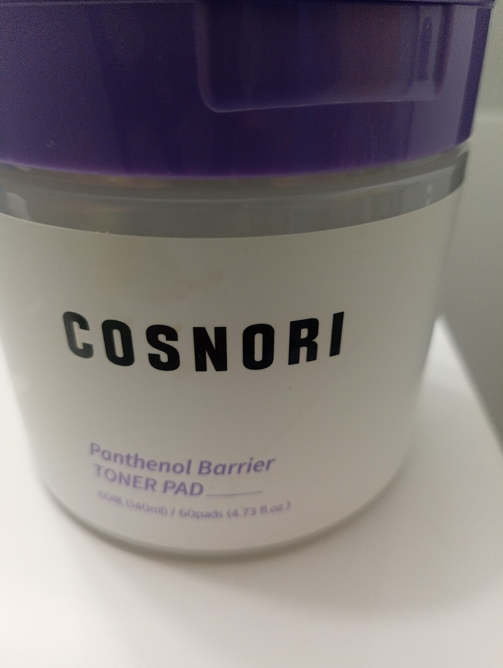 COSNORI Panthenol Barrier Toner Pads — White Jar with Purple Lid